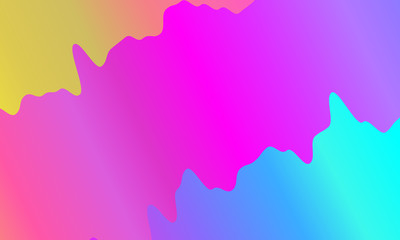 Colorful geometric background. Vibrant gradient.  Wavy pattern. Fluid shapes composition. Minimal design. Vector illustration