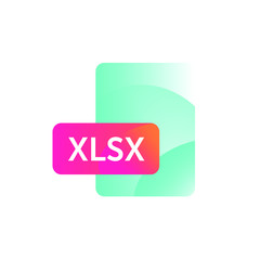 XLSX format icon. Vector. Gradient flat style. Bright, fashionable illustration of icons. Image is isolated on white background. A modern icon for the site and presentation.