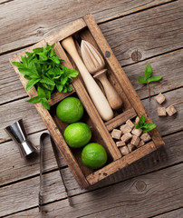 Mojito cocktail ingredients box