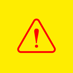 Vector Dangerous Sign, Exclamation Point in Triangle Shape, Flat Design Icon.