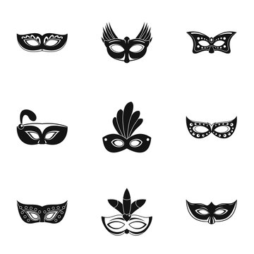 Disguise icons set. Simple set of 9 disguise vector icons for web isolated on white background