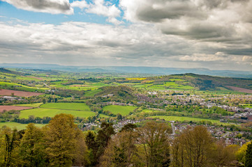 Obraz premium Welsh valleys in Monmouthshire, Wales, in the autumn.