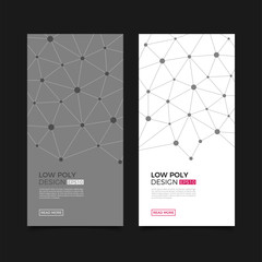 Modern vector templates. Abstract geometric background with connected lines and dots. Business, science, medicine, Molecule and technology design.