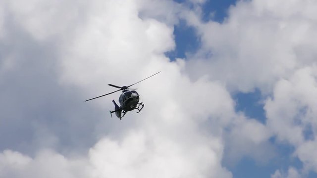 Croatian Police helicopter in flight, 4K video
