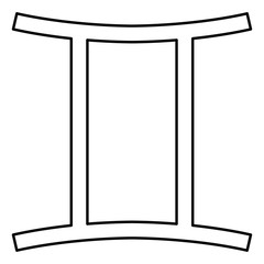 Twin symbol icon black color illustration flat style simple image