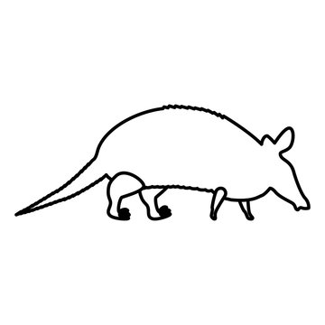 Armadillo icon black color illustration flat style simple image