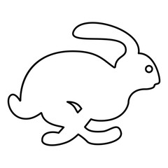 Rabbit hare concept speed icon black color illustration flat style simple image