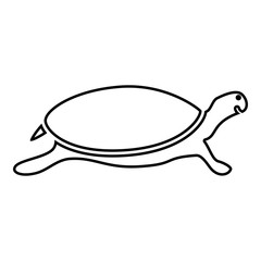 Tortoise turtle icon black color illustration flat style simple image