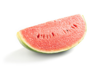 Sliced ripe watermelon on white background