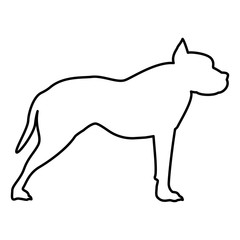 Pit bull terrier icon black color illustration flat style simple image