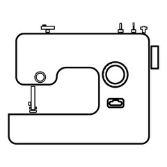 Sewing machine icon black color illustration flat style simple image