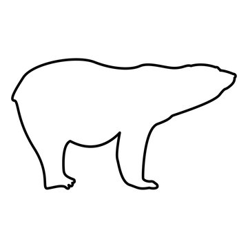 Polar bear icon black color illustration flat style simple image