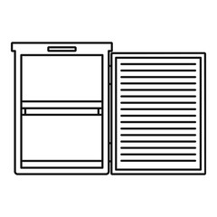 Fridge icon. Outline illustration of fridge vector icon for web design isolated on white background