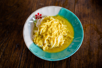 Yellow fish curry Khanom Jeen