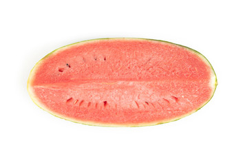 Sliced ripe watermelon on white background