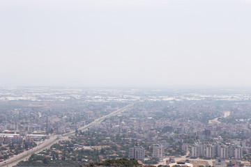 fog over the city Antalya