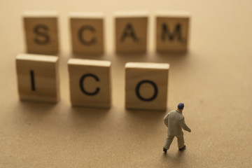 Scam ICO initial coin offering concept