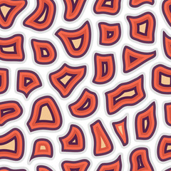 Abstract seamless pattern with many different particles next to each other. Surface is broken to pieces. It looks like maze or puzzles. Wrapping, print on clothes, wallpaper. Vector, eps10