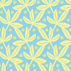 Tropical Leaves seamless pattern. Summer background