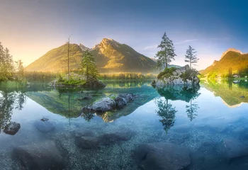 Foto op Plexiglas Uitzicht op het Hintersee-meer in de Beierse Alpen, Duitsland © boule1301