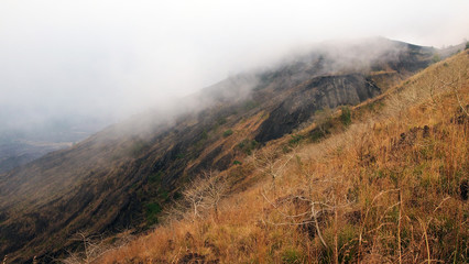 cloudy view over Mount Batur during sunrise tour, Bali, Indonesia
