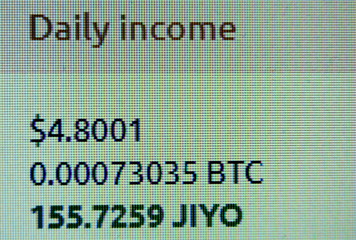 Daily income from the crypto currency.