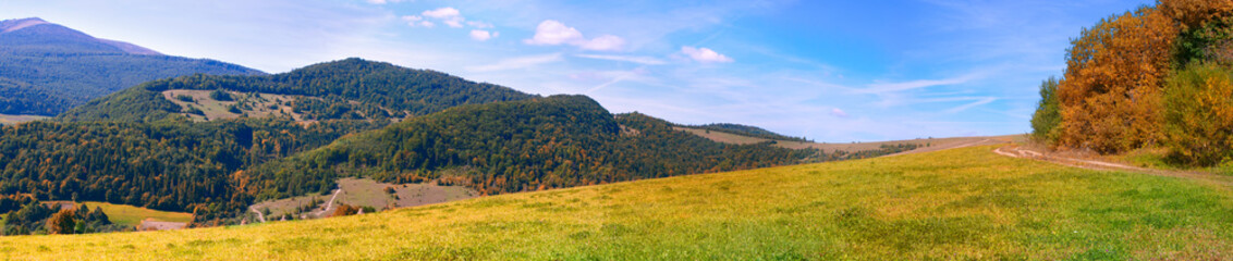 Fototapeta na wymiar Panorama of the Carpathian mountains