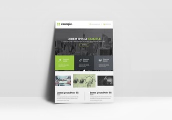 Business Flyer Layout with Green Accents