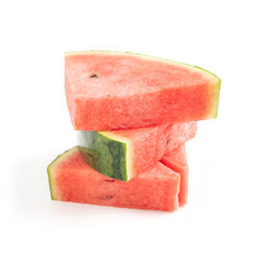 Sliced ripe watermelon on white background