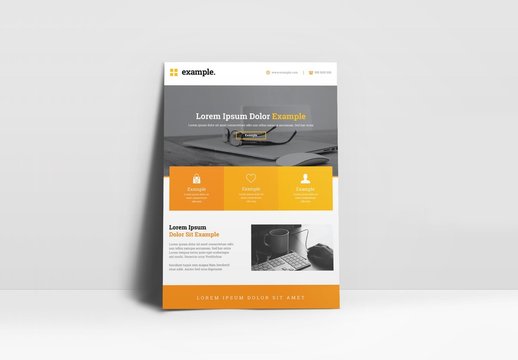 Business Flyer Layout with Orange Accents