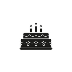 Cake birthday black icon