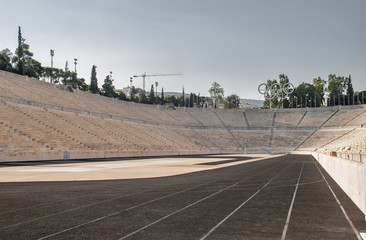 GREECE. ATHENS. - AUGUST. 05 2008. First Greek stadium in Athens, bleachers and running track