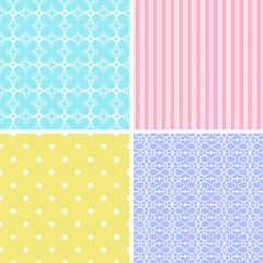 4 different seamless patterns.