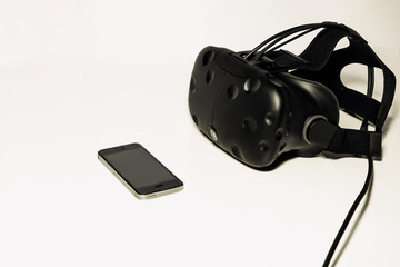 Vr, Smartphone, Laptop, digital concept on white background