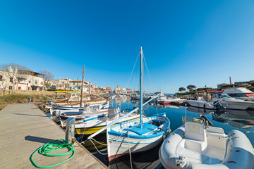 Fototapeta na wymiar boats in Stintino harbor