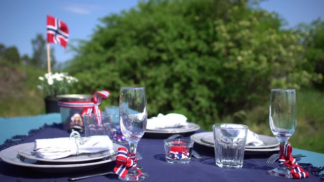 Norwegian Constitution Day table decoration
