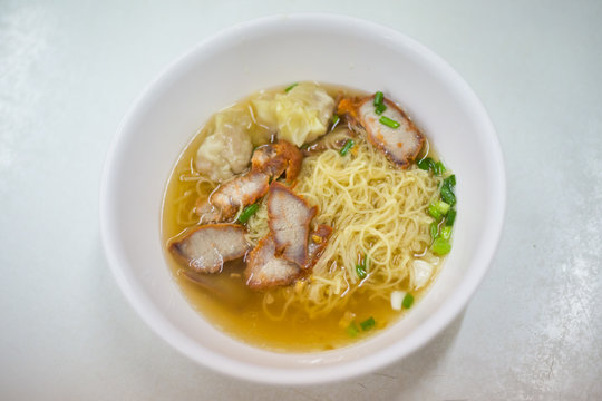Thai dimsum noodle clear soup