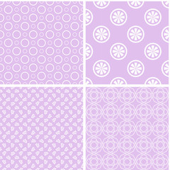 4 retro different seamless patterns.