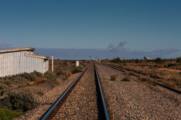 Fototapeta na wymiar Olary Railway Stop, South Australia