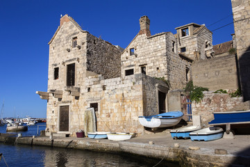 Naklejka premium Old house in Komiza, Croatia