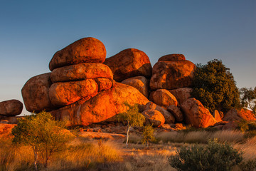 Devils Marbles at sunset. Northern Territory, Australia © Walter_D