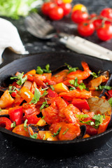 Seafood stew cioppino served with vegetables
