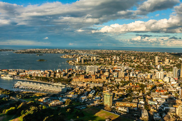 An aerial view of Sydney