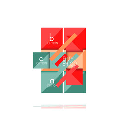 Square option infographic banner. Data and information visualization, geometric design