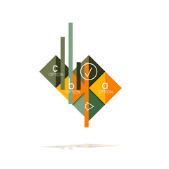 Square option infographic banner. Data and information visualization, geometric design