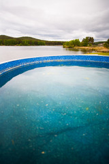 Outdoor swimming pool in nature