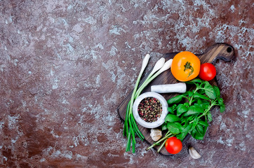 tomatoes, basil and peper spice