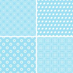 4 retro different vector seamless patterns.