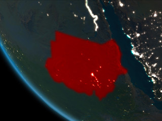 Sudan at night from orbit