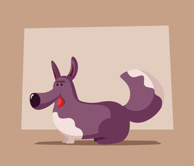 Cute funny dog. Cartoon vector illustration. Pet character